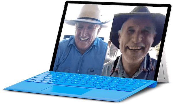 Laptop Mockup with Screen Shot of Steve Edwards and Bernie Harberts